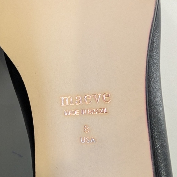 Anthropologie Maeve Horsebit Loafers Women 8 Black Leather Rounded Toe Brazil - Picture 8 of 11